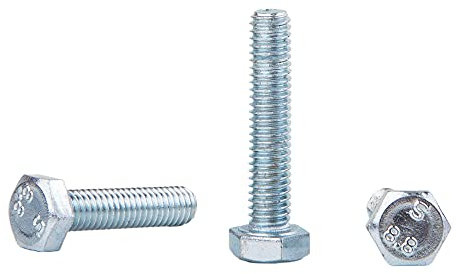 Lot de 20 boulons hexagonaux DIN 933 en acier zingué - entièrement filetés - M12 x 90 mm (qualité 8.8)