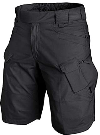 Syfinee Taktiska shorts för män, casual passform, snabbtorkande, andas, vattentäta - för vandring, klättring, camping, svart, XL