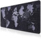Retoo Tappetino per mouse da gioco con mappa del mondo, tappetino da ufficio multifunzione e antiscivolo, taglia XXL, per migliorare la precisione e la velocità, 800 x 300 mm, colore: Nero
