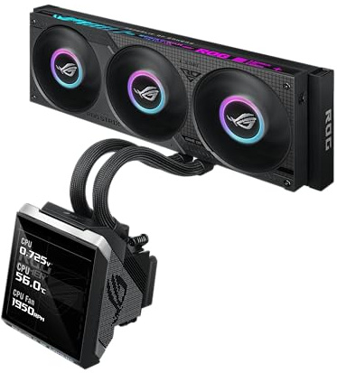 ASUS ROG Strix SLC IV 360 ARGB LCD All-in-One Flüssig-CPU-Wasserkühlung | 3x ROG ARGB-Lüfter, ASUS AIO Q-Connector, Hochleistungspumpe 3-Phasen-, 6-Slot-, 4-Pol-Motor, LCD-Display