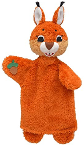 Handpuppe Tierhandpuppen Eichhörnchen 32 cm, Zoo Farm Cartoon Tierfigur theatrepuppe Handspielpuppe, für Kinder Baby Jungen Mädchen
