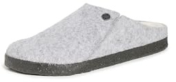 Birkenstock Damen Zermatt Standard Filz Hausschuhe mit offenem Absatz, Hellgrau und Schwarz, 43 EU
