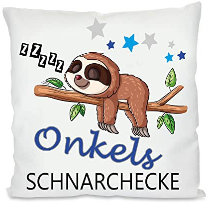 Schnarchecke Kuschelkissen |Geschenk| Eltern Mama, Papa, Tante, Bruder, Schwester | Fotokissen | Motivkissen | bedrucktes Kissen | Baumwolle | Kissen | Motivkissen (mit Kissenfüllung, Onkel)