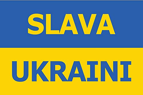 AZ FLAG Bandiera Ucraina SLAVA UKRAINI 150x90cm - Bandiera Ucraina No alla Guerra 90 x 150 cm