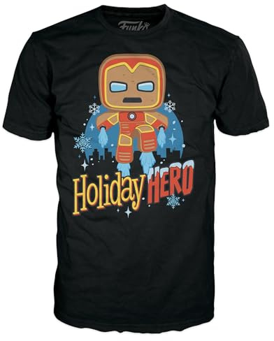 Funko Boxed Tee: Marvel Holiday - GB Iron Man - Extra Large - (XL) - T-Shirt - Clothes - Gift Idea - Short Sleeve Top for Adults Unisex Men and Women - Official Merchandise - Comic Books Fans