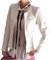 Fantasy Giacca Finta Pelle Aperta Scollo Tondo Aderente Avvitata Leggera Cardigan Coprispalle Donna Ragazza (S 40 IT Donna, Bianco)