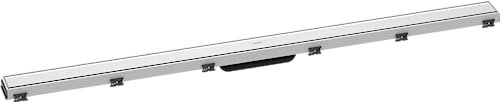 hansgrohe Fertigset Duschrinne RainDrain Match, Abflussrinne 1200mm, Bodenablauf Dusche mit höhenverstellbarem Rahmen, Weiß