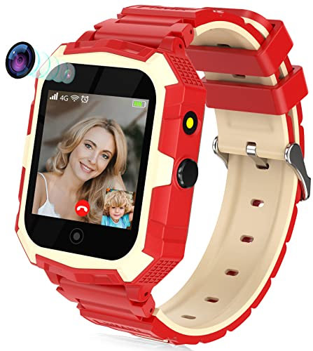 Mingfuxin 4G Kinder Smart Watch für Jungen Mädchen, Wasserdichtes Smartwatch-Telefon mit GPS-Tracker WiFi-Videoanruf SOS-Kamera-Armbanduhr für Kinder 3-14 Geburtstag Weihnachten Geschenke