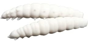 Libra Lures Larva 30mm | Forellenköder Supersoft | Inhalt: 15 Stück | Aroma: Käse | Farbe: 000 / Glow- selbstleuchtend