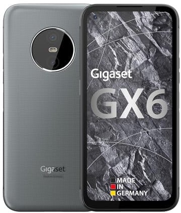 Gigaset GX6 - Outdoor Smartphone 5G - Militärstandard - staub- & wasserdicht IP68 - 6,6 FHD+ Display mit Gorilla Glass - 128GB+6GB RAM - 50MP Kamera - Schnellladen, Made in Germany, Titanium Grey