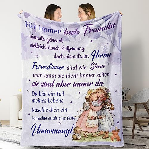 KAAYEE Geschenke für Beste Freundin Kuscheldecke, Flauschig Decke Geschenke für Freundin, Weihnachts Geburtstagsgeschenk für Freundinnen, Geschenke für Frauen Decke 130x150cm (Freundin)