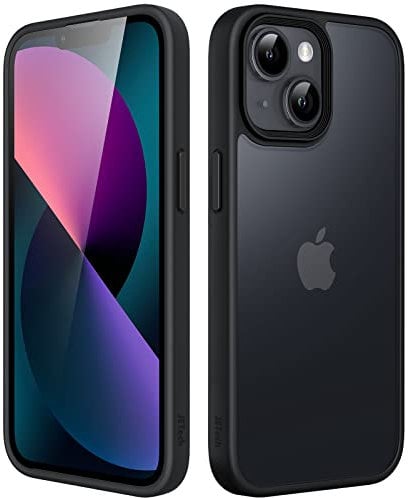 JETech Matte Case for iPhone 13 6.1-Inch, Shockproof Military Grade Drop Protection, Frosted Translucent Back Phone Cover, Anti-Fingerprint (Black)