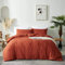 Michorinee Housse de Couette 240x260 Terracotta Parure de Lit 2 Personnes en Microfibre avec Fermeture Éclair, Parure Housse Couette Adulte Couleur Unie avec 2 Taie d'oreiller 65x65 cm