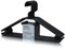 PORTENTUM Lot de 10 cintres en plastique 100% recyclé pour tous types de vêtements - Crochet pivotant à 360°- Gain de place - Porte-accessoires - pour robes et jupes - Noir - Made in Spain