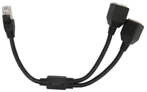 RJ45 Y Splitter Adapter, RJ45 Ethernet Adapter Kabelverlängerung 1 auf 2 Port Ausgezeichnete Verbindungsübertragung Gutes Signal Ethernet-Buchsenadapter für Cat5, Cat5e, Cat6, Cat7