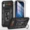 BXKM Coque pour iPhone XR avec 1 Verre Trempé, Antichoc Militaire Protection Camera Etui avec Porte-Bagues Métallique Rotatif pour iPhone XR 6.1