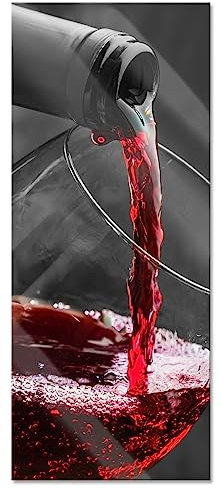 Pixxprint Glasbild Panorama, Wandbild aus Echtglas, köstlicher Rotwein, 100x40 cm, inkl. Aufhängung und Abstandshalter