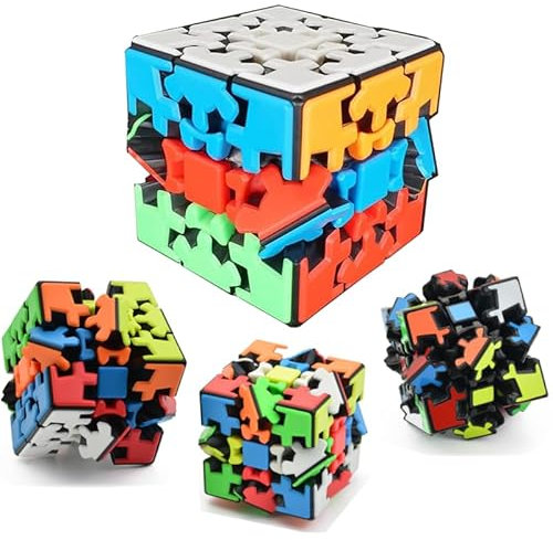 Zauberwürfel,Gear Cube,360 Grad drehbarer dreidimensionaler Getriebemechanismus- Magischer Würfel,Gear Cube,Kreativer Würfel