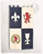 MYTHOLON Große blau/Natur Standarte, Banner, Fahne aus Baumwoll, mit Schlaufen, 160cm x 75cm, Mittelalter, LARP, Rollenspiele