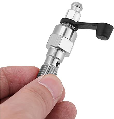 M10x1,25mm Motorrad Bremse Hauptzylinder Bremssattel Entlüftungsschraube Nippel Hohlschraube Staubkappe Hohlschraube Entlüftungsschraubensatz (Silber)