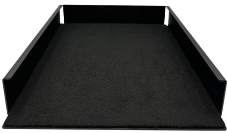 Pulto Dokumentenablage Metall matt schwarz mit Filz | Edel Schreibtisch Organizer A4 | Papierablage, Briefablage, Aktenablage, Büroablage | Schreibtisch Organisation