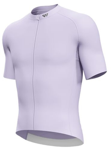 Lo.gas Radtrikot Herren Kurzarm, Rennrad Trikot Durchgehender Reißverschluss mit 3 Taschen, Lila, L