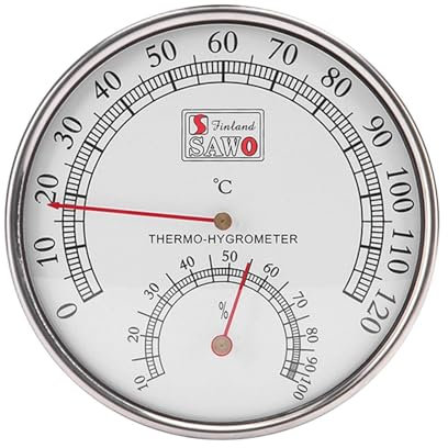Generic Sauna Hygrometer, Edelstahl Sauna Thermometer, Bewegliche Hygro Temperaturmessgerät, Erschwingliche Sauna Temperatursensor, Kleine Temperaturanzeige, Sauna Temperaturmessgeräte für Innen,