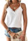 Haibang Camiseta Sin Mangas Mujer Verano Cuello en V Top de Encaje Sexy Holgado Camisetas Tirantes Elegante Tank Top Suave Transpirable Malla Chalecos Top Lencero Informal Encaje Blusas
