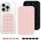 2 Stück Beidseitig Handy Saugnapf Halterung, Vielseitig Handy Saugnapf, Selbst-Klebend Saugnapf Handyhülle, Handsfree Handyhülle Saugnapf Anwendbar auf iPhone und Android (Rosa+Schwarz)