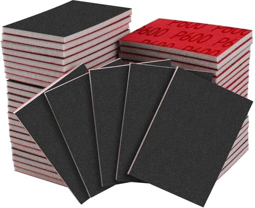 Shineboc Schleifschwämme,20 Stück,Weiches,Flexibles Nass-Trocken-Schleifpapier,600 Körnung Handschleifblöcke,Schleifpads für Holz,Trockenbau,Metall,Farbe, Autokarosseriereparatur