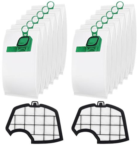 12 Sacchetti per Folletto VK140 VK150 FP140 FP150 con 2 Filtri per Aspirapolvere Folletto