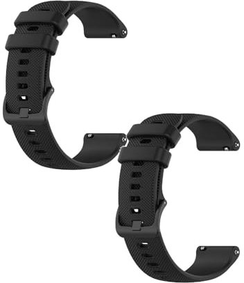 2 Pièces Bracelet Compatible avec Fossil Men's Gen 5 LTE/Carlyle/Garrett Bracelet, 22mm Sport Respirant Silicone Étanche Remplacement pour Hommes Femmes (Noir+Noir)