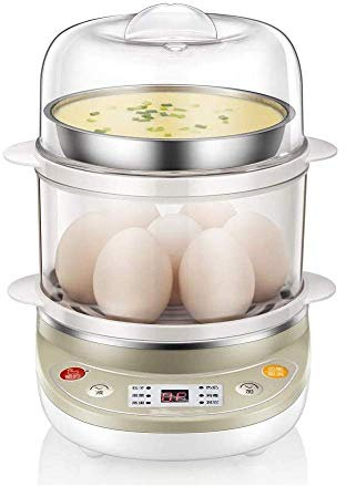 Cooking Pot, Electric Egg Boiler Mini Double Layer 14 Eggs Steamer Egg Corn Milk Steamed Cooker Kitchen Appliances 350W
