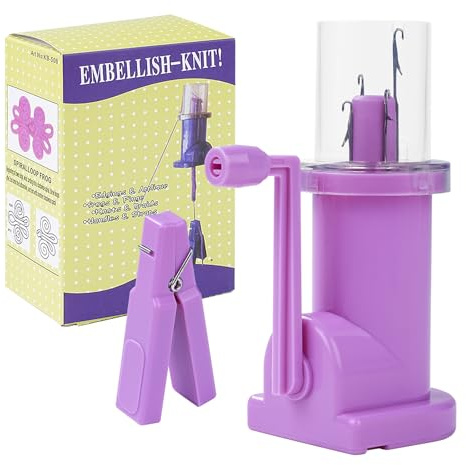 LetCart MáQuina De Tejer Manual, Operado A Mano MáQuina De Tejer, MáQuina De Tejer El Hogar Mini Spool Knitter FáCil Herramienta De Tejer para Tejer Sombreros, Calcetines Y Guantes (Morado)