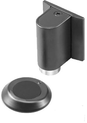 HPGJLEE Magnetic Door Stopper, Adhesive Magnetic Door Catch - Wall Mounted Door Stops - Outside Magnetic Door Holder (Grey, 1-Pack)