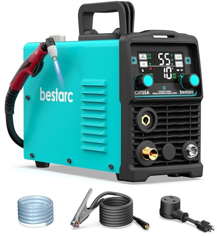 bestarc Taglierina al plasma, CUT55A Display a LED a grande schermo da 55 Amps, doppia tensione 110/220V, tagliatrice al plasma con inverter IGBT (CUT55A 110/220V)