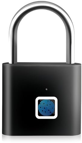 GOEDCH Serratura biometrica senza chiave ricaricabile USB: lucchetto con impronta digitale USB, lucchetto di sicurezza intelligente per palestra, batteria 12 mesi, impermeabile IP65 per casa, ufficio