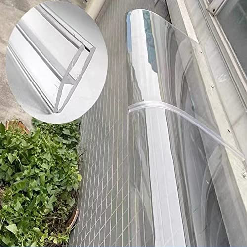 GPWDIEJB Durable Waterproof Outdoor Awning Canopy Cover 40x330cm Polycarbonate Front Door Shelter with Hardware Kit