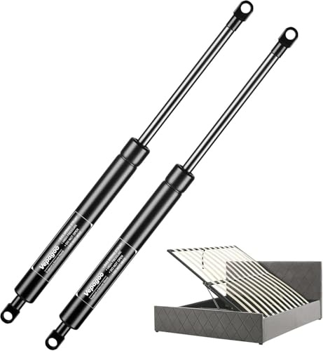 Vepagoo 200mm 200N Gasdruckdämpfer Gasdruckfeder, 20kg Gasfeder für Bettkasten, Türen, Bodenluken, Schuppenfenster und andere Schwerlastanwendungen, M6 Ösenköpfe (8mm Durchmesser), 2er Set