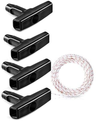 Starterseil Rasenmäher 10 Meter Ø4mm Starterseil und 4 Stück Startgriff,Geeignet für Rasenmäher, Kettensägen, Trimmer, Kantenschneider, Freischneider, Motorteile