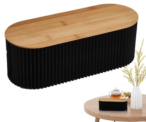 Kabelbox Cord Organizer Box Mit Hölz Deckel, Kabel Management Box Für Power Strips Oder Surge Protectors, Desk Cable Tidy Box Zum Kabel Verstecken Von Kabeln Für Büro Home