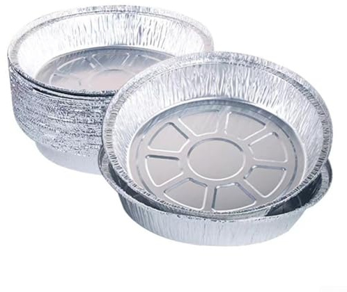 Linnkyfloa Vassoio in alluminio ispessito da 17,8 cm per friggitrice ad aria, teglia usa e getta a prova di olio, contenitore riutilizzabile per pizza da forno, compatibile con aria da 3-4 litri (17,8