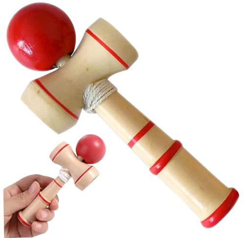 Hperu Kendama-Spielzeug, 5, 3 x 2, 2 Zoll großes hölzernes Kendama, klassisches Japanisches Geschicklichkeitsspielzeug, trainiert die Körperkoordination und -Kontrolle für Anfänger und Profis