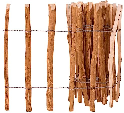 Staketenzaun Haselnussholz 60x500 cm, Naturholz Lattenzaun Rolle, Robuster Gartenzaun, Sichtschutz für Außenbereich, Langlebiger Zaun für Garten & Teich
