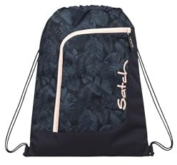 Satch Sportbeutel Midnight Jungle - Blau | Turnbeutel für Mädchen und Jungen mit Reißverschlussfach, 12 L Volumen und zur Fixierung am satch Rucksack geeignet