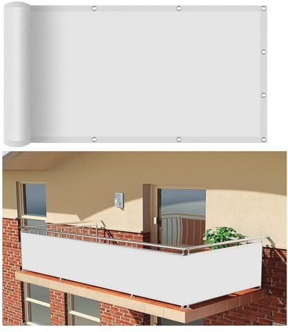 Pobbycrafm Vela Ombreggiante Impermeabile Tenda da Sole per Esterno Oscurante Recinzione Giardino Copri Ringhiera Balcone Rete Ombreggiante Telo Copertura Pergolato 150x300cm
