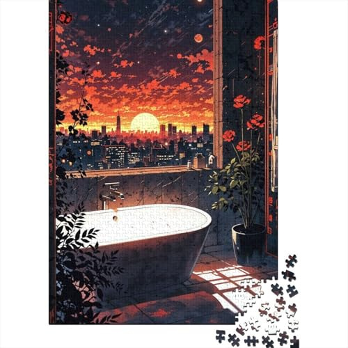 City Bathtub Soak Adult Jigsaw Puzzle, 1000 Pieces, 38x26cm/1000pcs; White Cardboard with Reduced Dust; A Rewarding Project to Return to