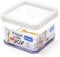 Rotho Loft quadratische Vorratsdose 0,5l mit Deckel und Dichtung, Kunststoff (SAN) BPA-frei, transparent/weiss, 0,5l (10,0 x 10,0 x 7,2 cm)
