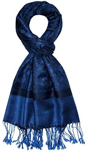 Lorenzo Cana Designer Herrenschal hochwertiger Markenschal jacquard gewebtes Paisley Muster blau blue 70 cm x 180 cm Modal harmonische Farben Schaltuch modischer Männerschal Tuch 9328711