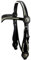 Thor Equine Kopfstück Miles Westerntrense mit Rohhaut und Concha, V-Shaped, Schwarz Full